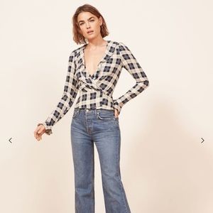 🚫SOLD🚫 REFORMATION Lee Wrap Top Plaid Small S